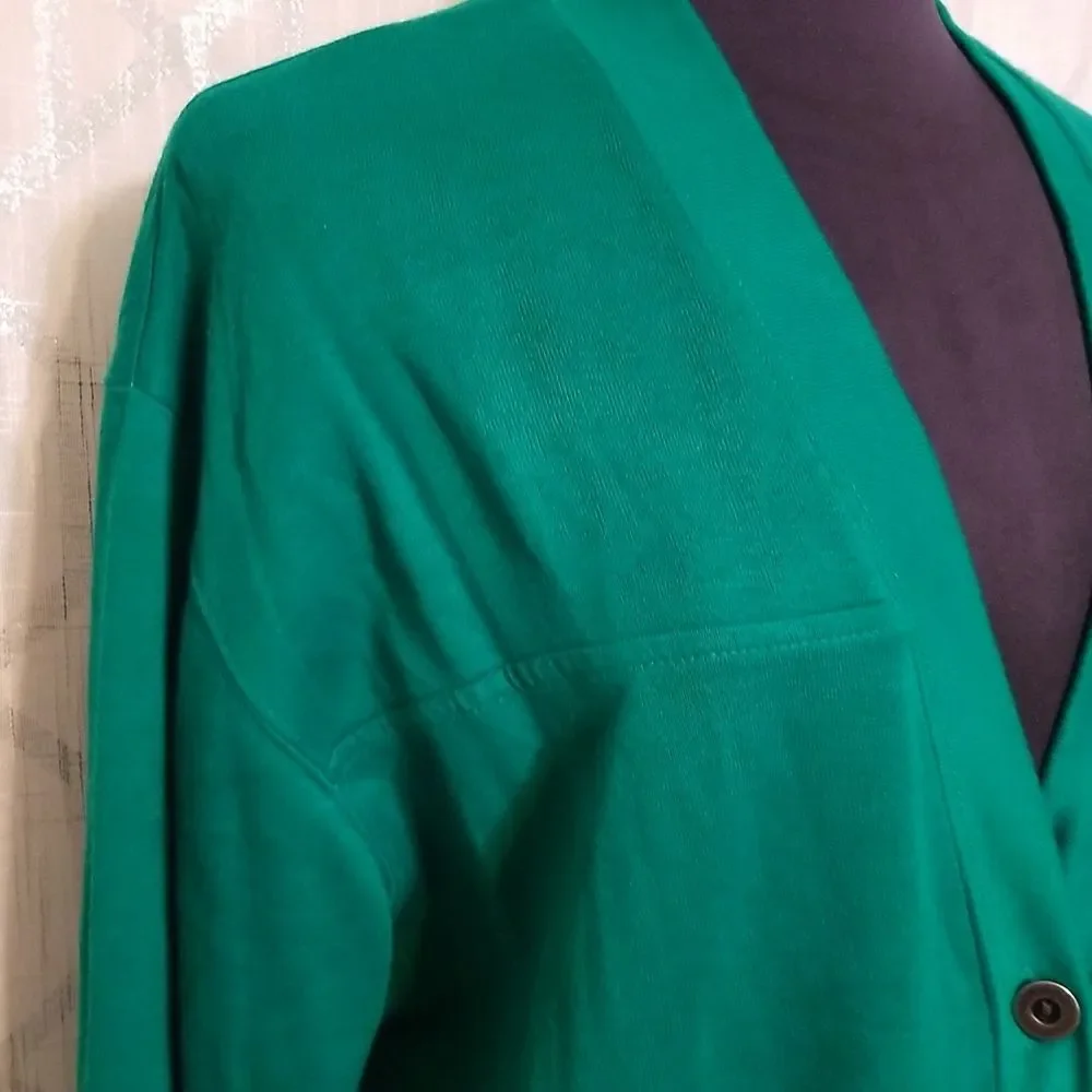 Vintage Cervelle Green Cardigan Women's Size 1X Fall Winter Pockets